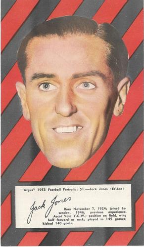 1953 Argus Football Portraits #51 Jack Jones Front